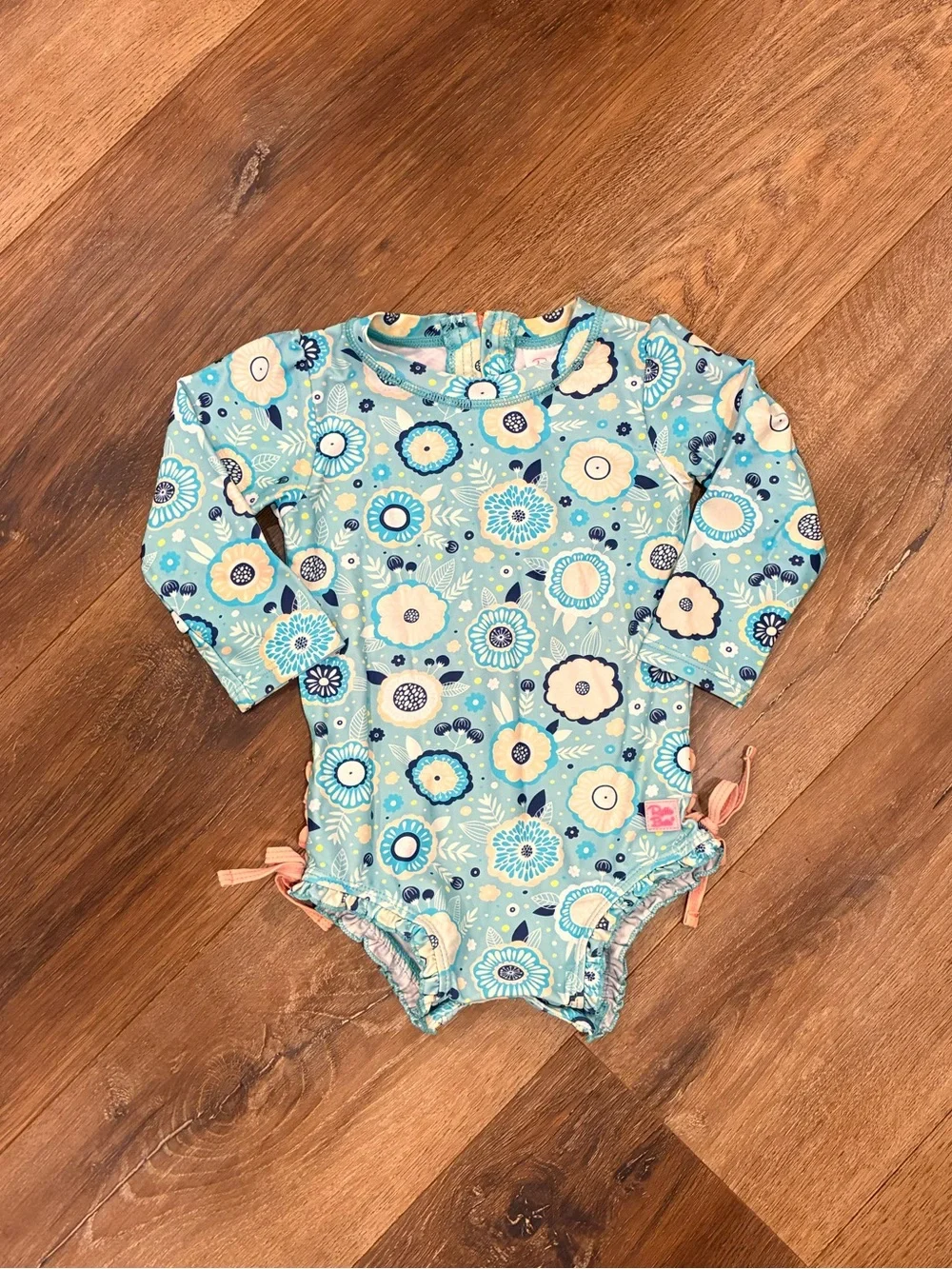 Ruffle Butts One Piece Rashguard Swimsuit Beach Vacation Swim Summer 18-24m